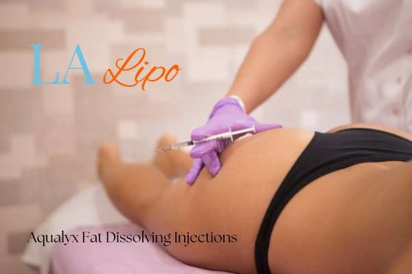 Woman having fat dissolving injections Yeading on thighs